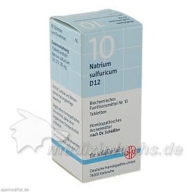 BIOCHEMIE DHU 10 NATRIUM SULFURICUM D12, 80 ST – PZN 274683 из Германии
