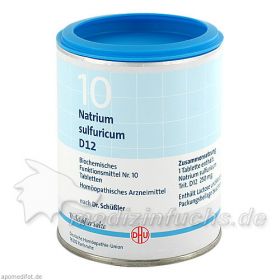 BIOCHEMIE DHU 10 NATRIUM SULFURICUM D12, 1000 ST – PZN 274708 из Германии