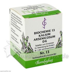 Biochemie 13 Kalium arsenicosum D 6, 80 ST – PZN 4324573 из Германии