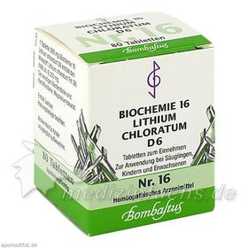 Biochemie 16 Lithium chloratum D 6, 80 ST – PZN 4324811 из Германии