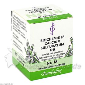 Biochemie 18 Calcium sulfuratum D 6, 80 ST – PZN 4325012 из Германии