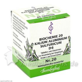 Biochemie 20 Kalium aluminium sulfuricum D 6, 80 ST – PZN 4325118 из Германии