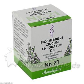 Biochemie 21 Zincum chloratum D 6, 80 ST – PZN 4325176 из Германии