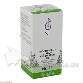 Biochemie 21 Zincum chloratum D 6, 200 ST – PZN 4325182 из Германии