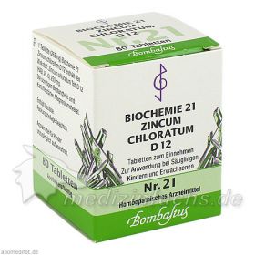 Biochemie 21 Zincum chloratum D12, 80 ST – PZN 4325199 из Германии