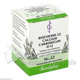 Biochemie 22 Calcium carbonicum D12, 80 ST – PZN 4325259 из Германии