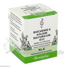 Biochemie 6 Kalium sulfuricum D 12, 80 ST – PZN 674135 из Германии
