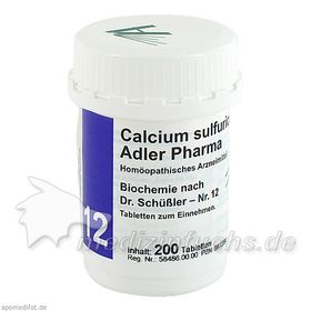 Biochemie Adler 12 Calcium Sulfuricum D 6 Adler Ph, 200 ST – PZN 833390 из Германии