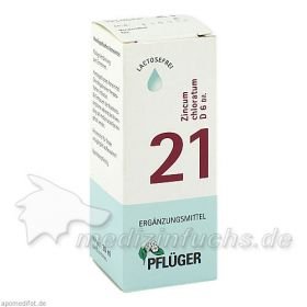 Biochemie Pflüger NR. 21 Zincum chlor. D 6, 30 ML – PZN 9298685 из Германии