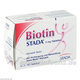 Biotin STADA 5mg Tabletten, 100 ST – PZN 1328582 из Германии