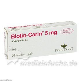 Biotin-Carin 5 mg Lactose-Glutenfrei, 20 ST – PZN 1711915 из Германии