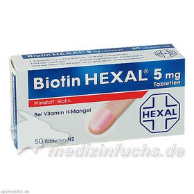Biotin HEXAL 5mg, 50 ST – PZN 3001862 из Германии