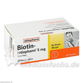Biotin-ratiopharm 5 mg, 90 ST – PZN 3659722 из Германии