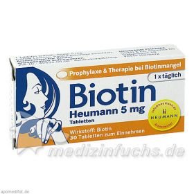 Biotin Heumann 5mg Tabletten, 30 ST – PZN 6458071 из Германии
