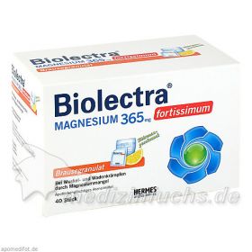 BIOLECTRA Magnesium 365 fortissimum Zitrone Gran., 40 ST – PZN 6712701 из Германии